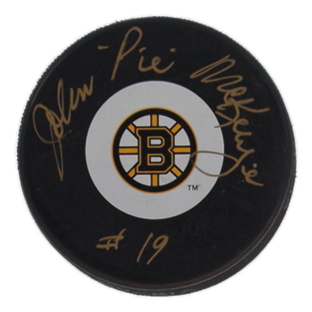 John "Pie McKenzie Signed Bruins Logo Hockey Puck (SoP) at PristineAuction.com John "Pie McKenzie Signed Bruins Logo Hockey Puck (SoP) at PristineAuction.com