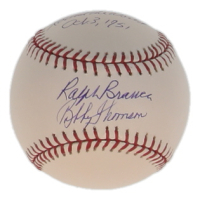 Ralph Branca & Bobby Thomson Signed OML Baseball Inscribed "The Shot Heard 'Round The World" & "Oct. 3, 1951" (JSA) at PristineAuction.com