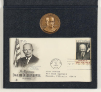 Danbury Mint Dwight D. Eisenhower Boxed Brass Coin & 1969 Vintage Cover Set at PristineAuction.com