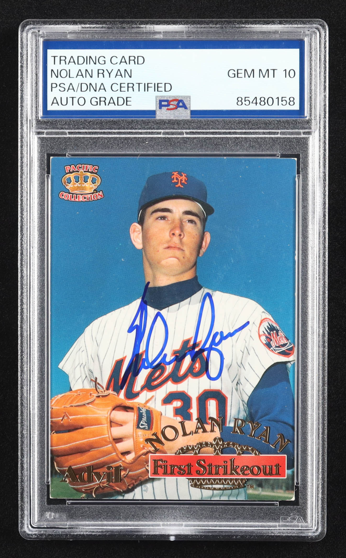 Nolan Ryan Signed 1996 Pacific/Advil Nolan Ryan #A (PSA | Auto 10) at PristineAuction.com Nolan Ryan Signed 1996 Pacific/Advil Nolan Ryan #A (PSA | Auto 10) at PristineAuction.com