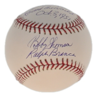 Ralph Branca & Bobby Thomson Signed OML Baseball Inscribed "The Shot Heard 'Round The World" & "Oct. 3, 1951" (JSA) at PristineAuction.com