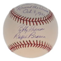 Ralph Branca & Bobby Thomson Signed OML Baseball Inscribed "The Shot Heard 'Round The World" & "Oct. 3, 1951" (JSA) at PristineAuction.com