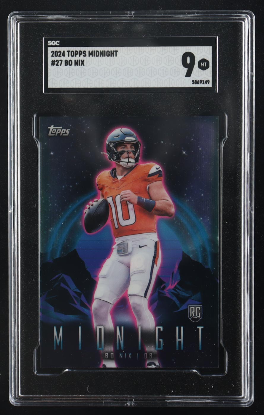 Bo Nix 2024 Topps Midnight #27 RC (SGC 9) at PristineAuction.com Bo Nix 2024 Topps Midnight #27 RC (SGC 9) at PristineAuction.com