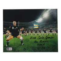 "King" Carlos Spencer Signed All Blacks 8x10 Photo Inscribed "All Blacks Haka 2003" (Beckett) at PristineAuction.com