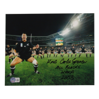 "King" Carlos Spencer Signed All Blacks 8x10 Photo Inscribed "All Blacks Haka 2003" (Beckett) at PristineAuction.com