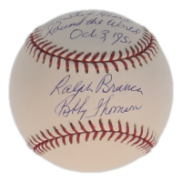 Ralph Branca & Bobby Thomson Signed OML Baseball Inscribed "The Shot Heard 'Round The World" & "Oct. 3, 1951" (JSA) at PristineAuction.com