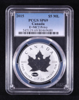 2015 Canada $5 Maple Leaf, E=MC² Privy - 1oz .9999 Fine Silver Coin (PCGS SP69) at PristineAuction.com