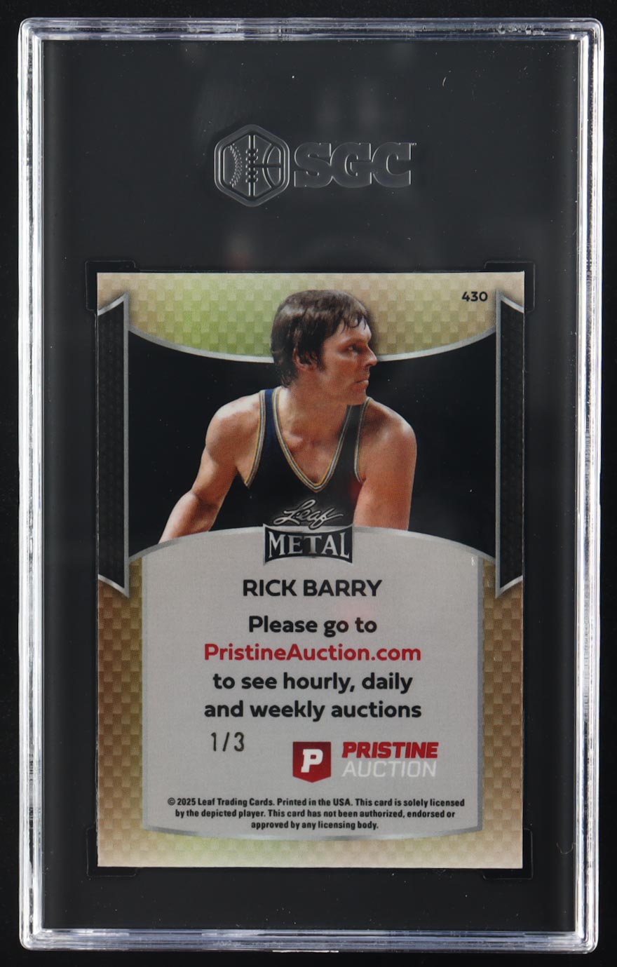 Rick Barry 2025 Leaf Metal Pristine Auction Col. Tie-Dye Foil #430 #1/3 (SGC 9) at PristineAuction.com Rick Barry 2025 Leaf Metal Pristine Auction Col. Tie-Dye Foil #430 #1/3 (SGC 9) at PristineAuction.com