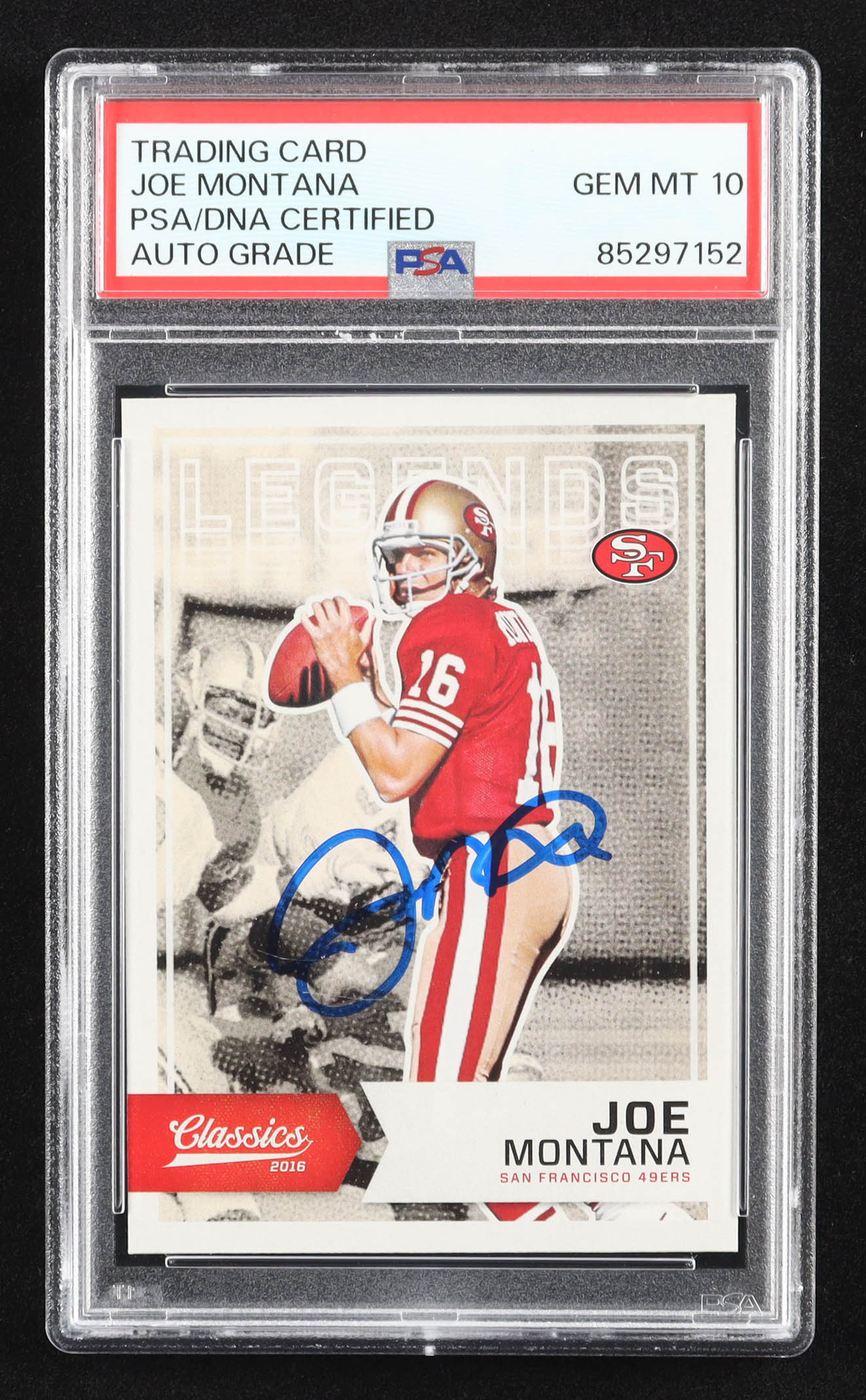 Joe Montana Signed 2016 Classics #127A (PSA | Auto 10) at PristineAuction.com Joe Montana Signed 2016 Classics #127A (PSA | Auto 10) at PristineAuction.com