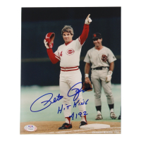 Pete Rose Signed Reds 8x10 Photo Inscribed "Hit King 4192" (PSA) at PristineAuction.com