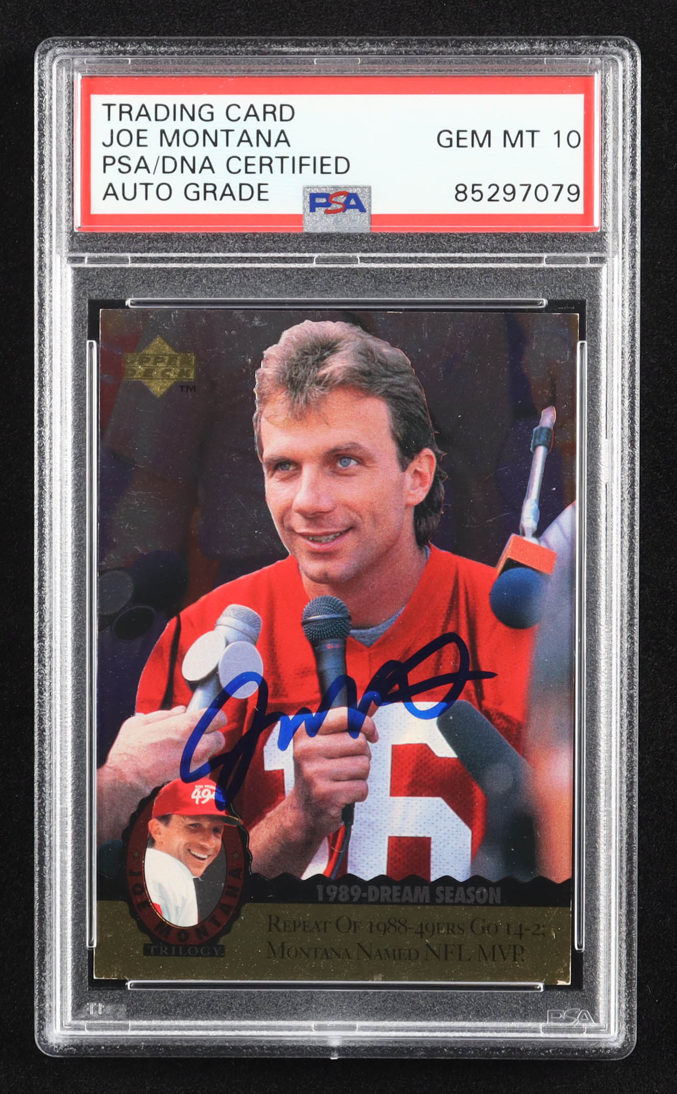 Joe Montana Signed 1995 Upper Deck Joe Montana Trilogy #MT11 (PSA | Auto 10) at PristineAuction.com Joe Montana Signed 1995 Upper Deck Joe Montana Trilogy #MT11 (PSA | Auto 10) at PristineAuction.com