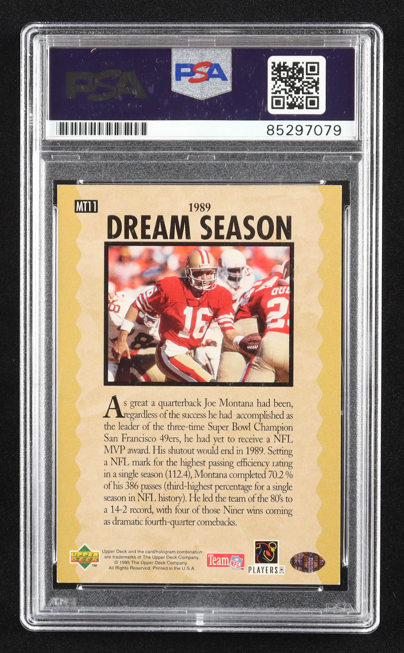Joe Montana Signed 1995 Upper Deck Joe Montana Trilogy #MT11 (PSA | Auto 10) at PristineAuction.com Joe Montana Signed 1995 Upper Deck Joe Montana Trilogy #MT11 (PSA | Auto 10) at PristineAuction.com