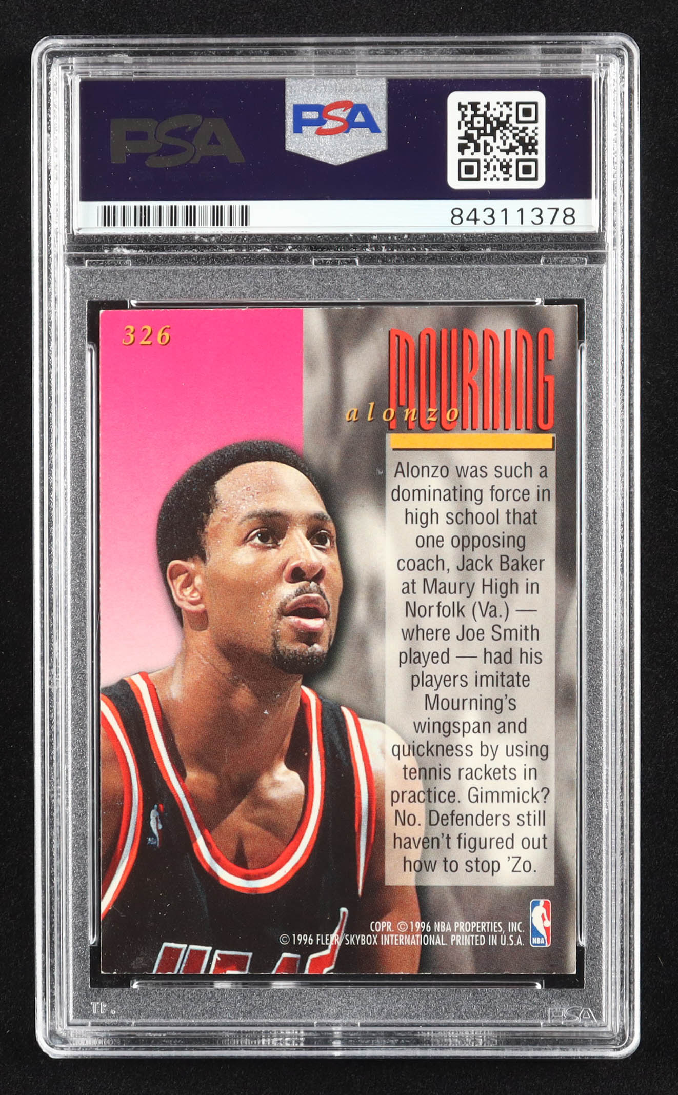 Alonzo Mourning Signed 1995-96 Ultra #326 ENC (PSA Authentic) at PristineAuction.com Alonzo Mourning Signed 1995-96 Ultra #326 ENC (PSA Authentic) at PristineAuction.com
