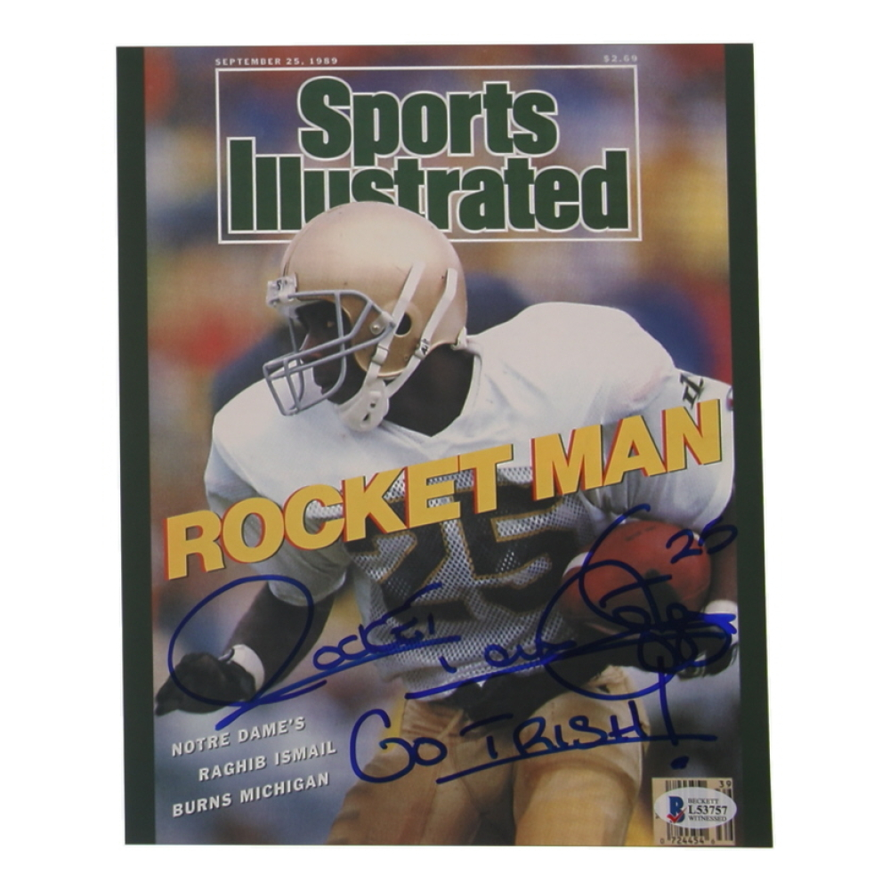 Raghib "Rocket" Ismail Signed Notre Dame Fighting Irish 8x10 Photo Inscribed "Go Irish!" (Beckett) at PristineAuction.com