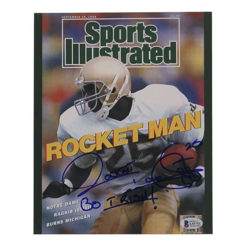 Raghib "Rocket" Ismail Signed Notre Dame Fighting Irish 8x10 Photo Inscribed "Go Irish!" (Beckett) at PristineAuction.com Raghib "Rocket" Ismail Signed Notre Dame Fighting Irish 8x10 Photo Inscribed "Go Irish!" (Beckett) at PristineAuction.com