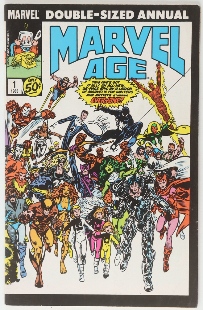 1985 "Marvel Age Double-Sized Annual" Issue #1 Marvel Comic Book at PristineAuction.com 1985 "Marvel Age Double-Sized Annual" Issue #1 Marvel Comic Book at PristineAuction.com