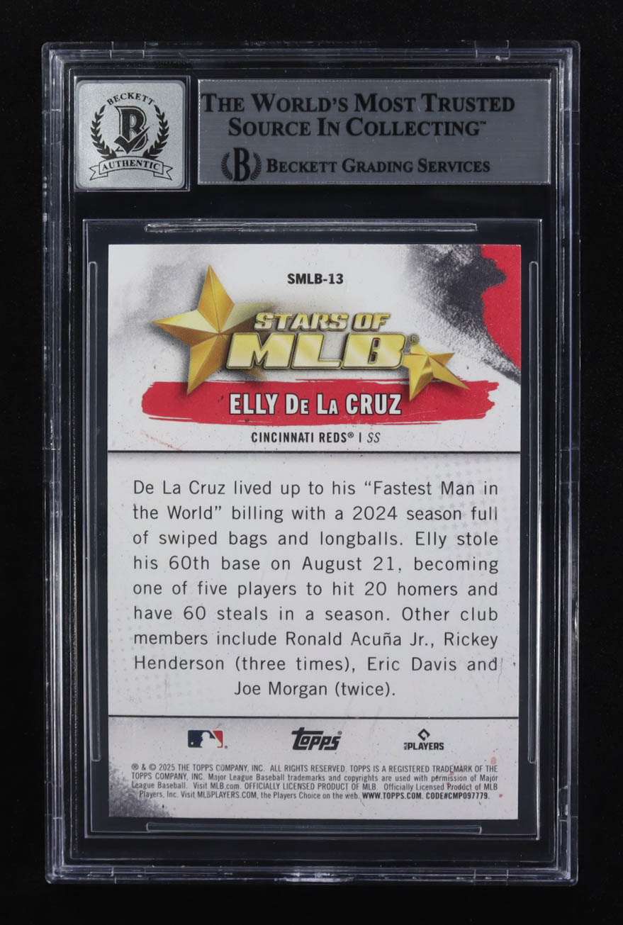 Elly De La Cruz Signed 2025 Topps Stars of MLB #SMLB13 (Beckett | Auto Grade BGS 10) at PristineAuction.com Elly De La Cruz Signed 2025 Topps Stars of MLB #SMLB13 (Beckett | Auto Grade BGS 10) at PristineAuction.com