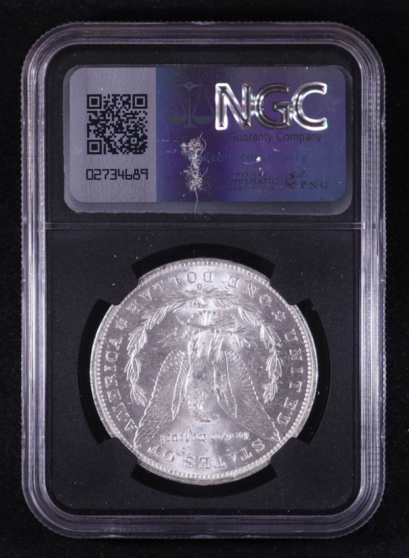 1884-O Morgan Silver Dollar - Original Bag Fragment Relic (NGC BRILLIANT UNCIRCULATED) at PristineAuction.com 1884-O Morgan Silver Dollar - Original Bag Fragment Relic (NGC BRILLIANT UNCIRCULATED) at PristineAuction.com