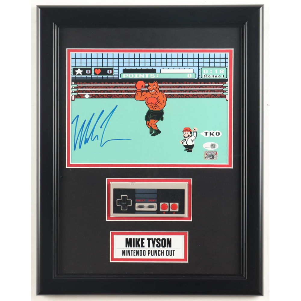 Mike Tyson Signed "Punch-Out!!" Custom Framed Photo Display with Nintendo Controller (Tyson & JSA) at PristineAuction.com