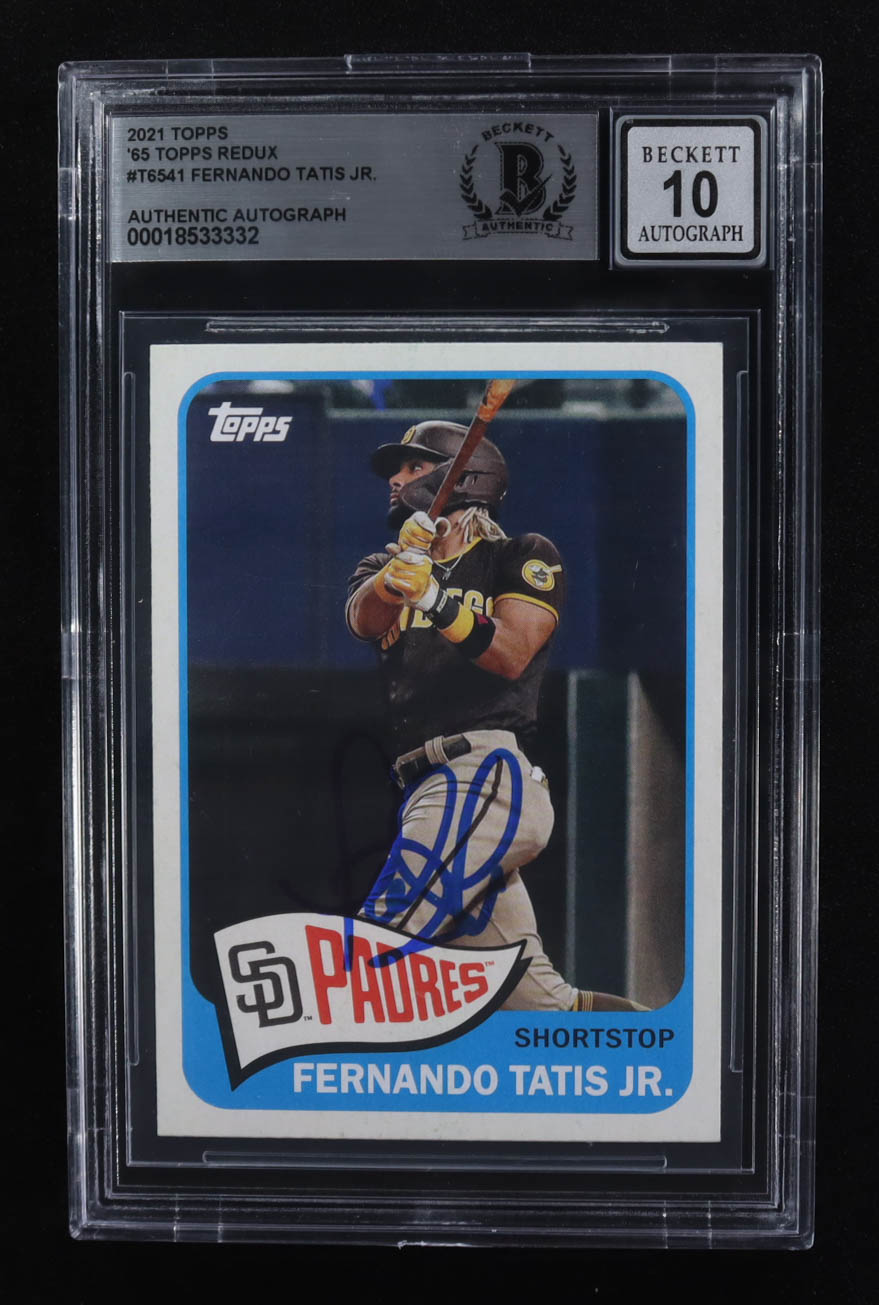 Fernando Tatis Jr. Signed 2021 Topps '65 Topps Redux #T6541 (Beckett | Auto Grade BGS 10) at PristineAuction.com Fernando Tatis Jr. Signed 2021 Topps '65 Topps Redux #T6541 (Beckett | Auto Grade BGS 10) at PristineAuction.com