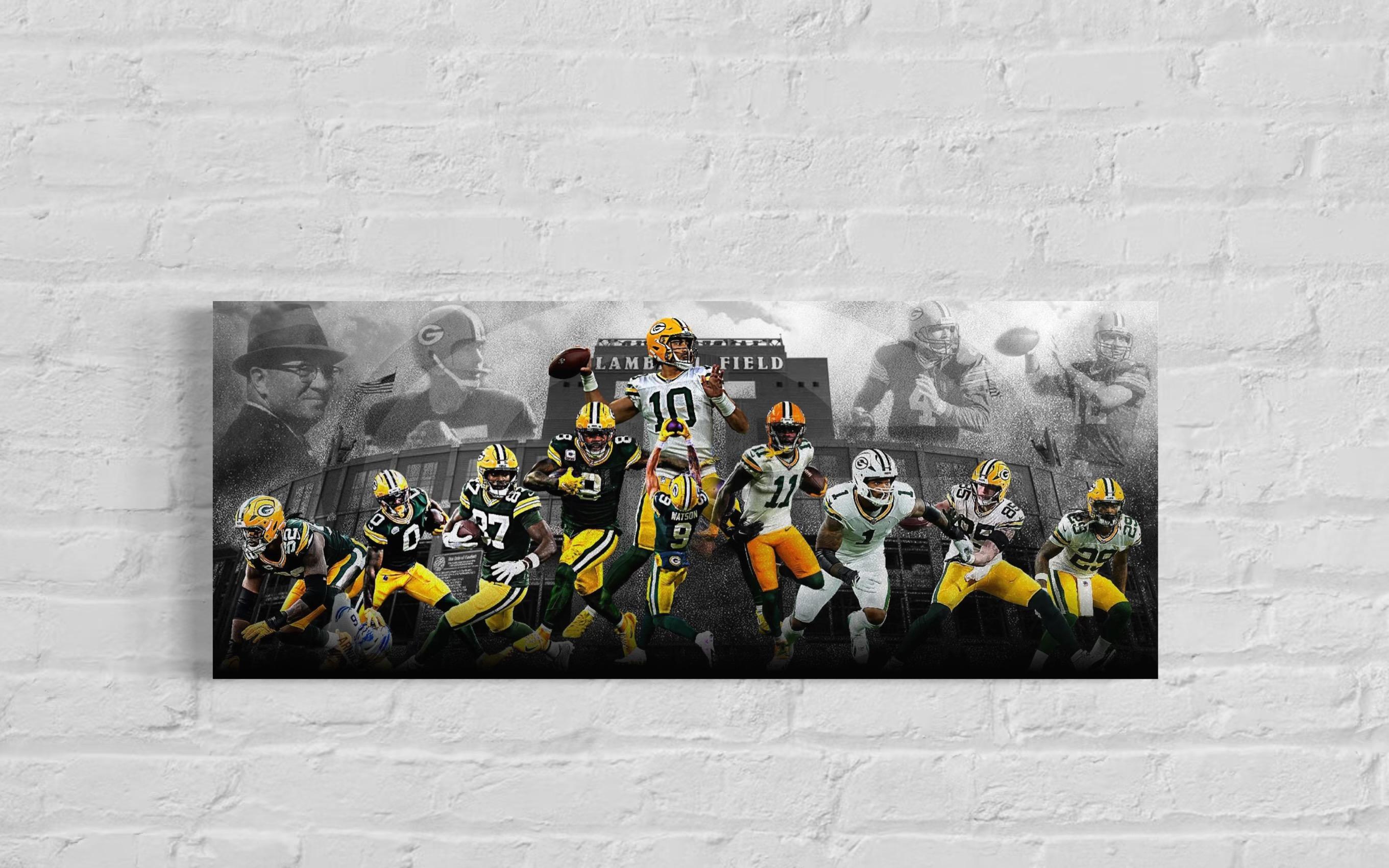 Packers Stars & Legends Custom 12x30 Canvas at PristineAuction.com Packers Stars & Legends Custom 12x30 Canvas at PristineAuction.com