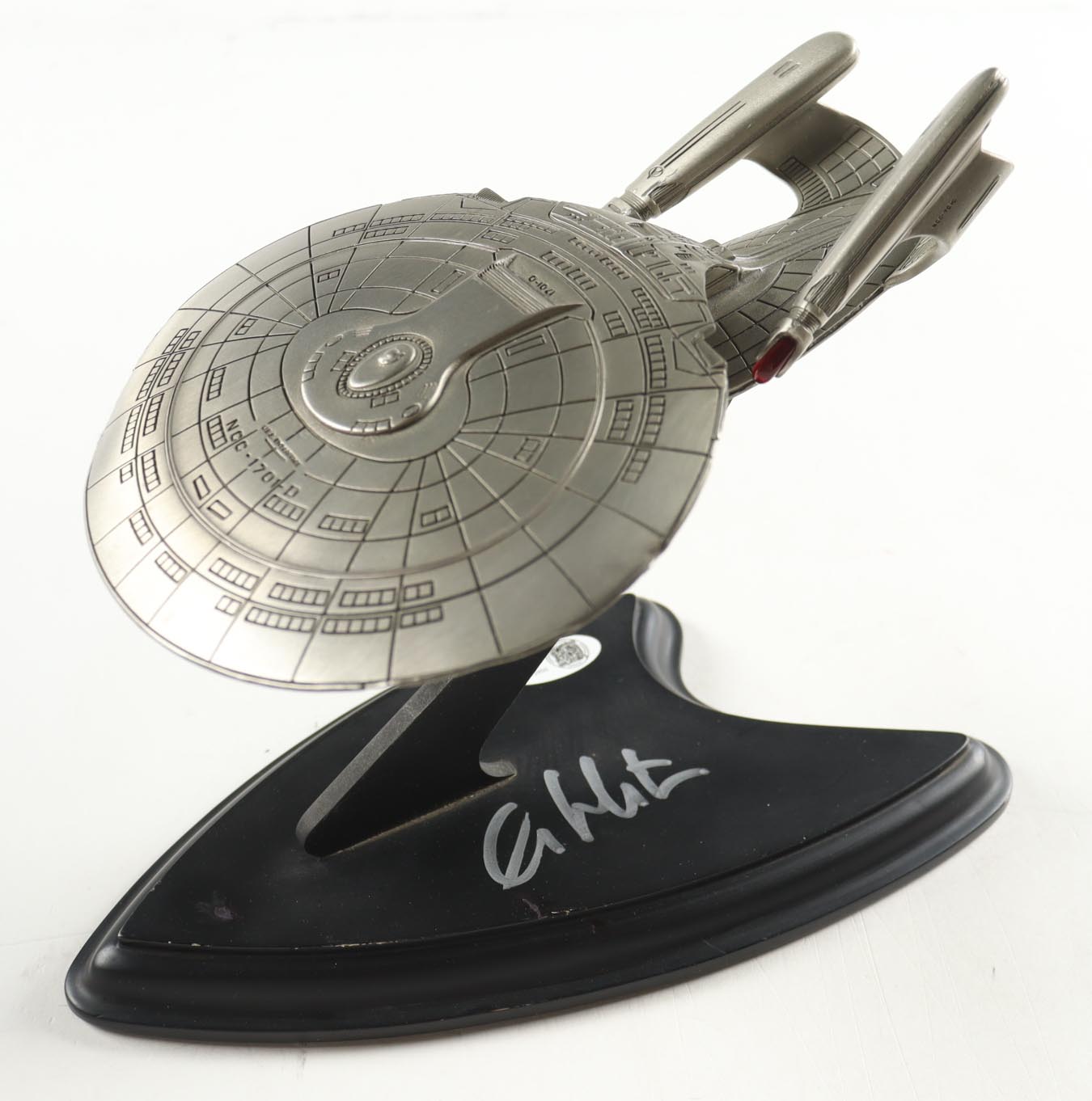 William Shatner Signed Pewter Franklin Mint "Star Trek Enterprise" Figurine (JSA) at PristineAuction.com William Shatner Signed Pewter Franklin Mint "Star Trek Enterprise" Figurine (JSA) at PristineAuction.com