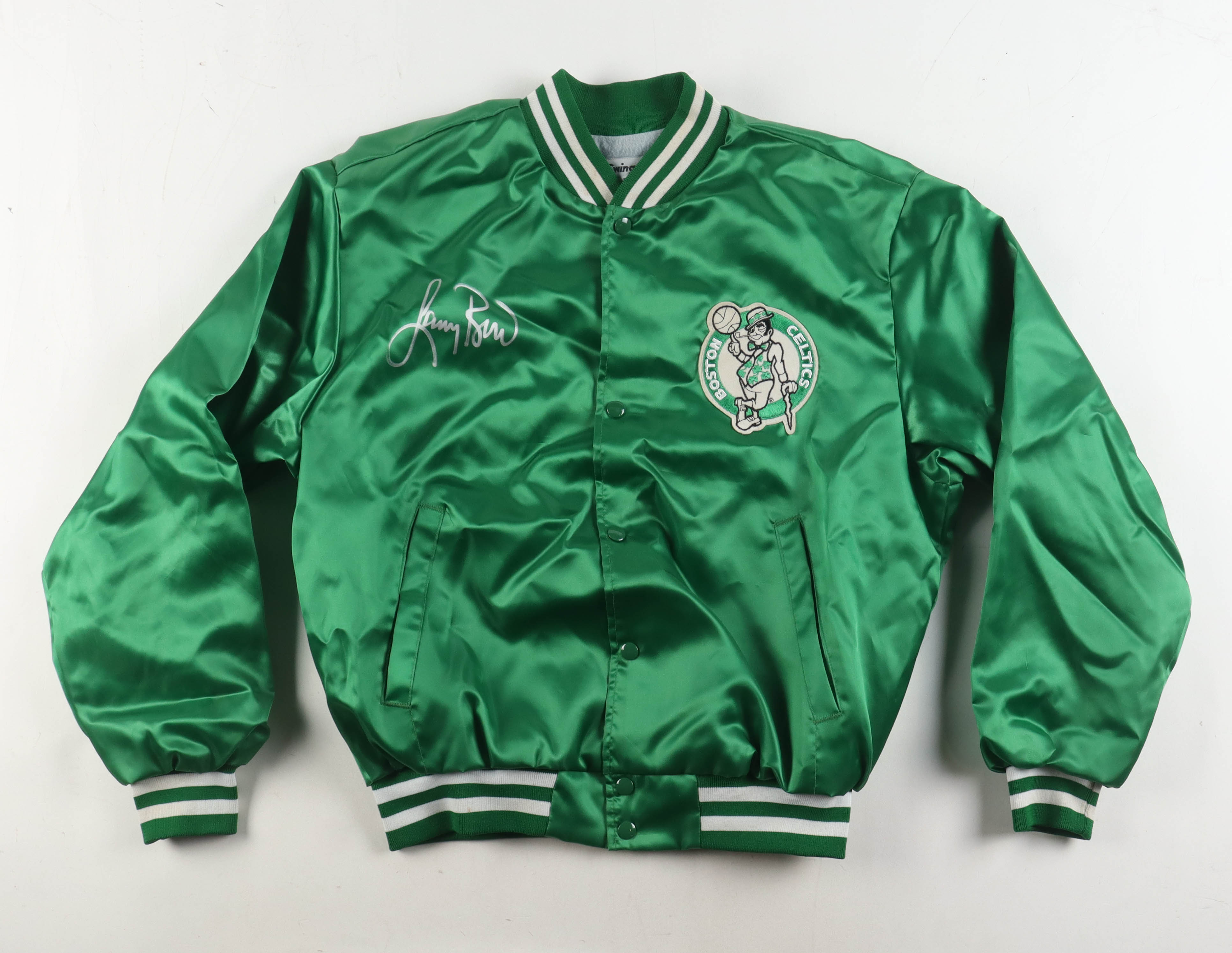 Larry Bird Signed Vintage Boston Celtics Warm-Up Jacket (PSA) at PristineAuction.com Larry Bird Signed Vintage Boston Celtics Warm-Up Jacket (PSA) at PristineAuction.com