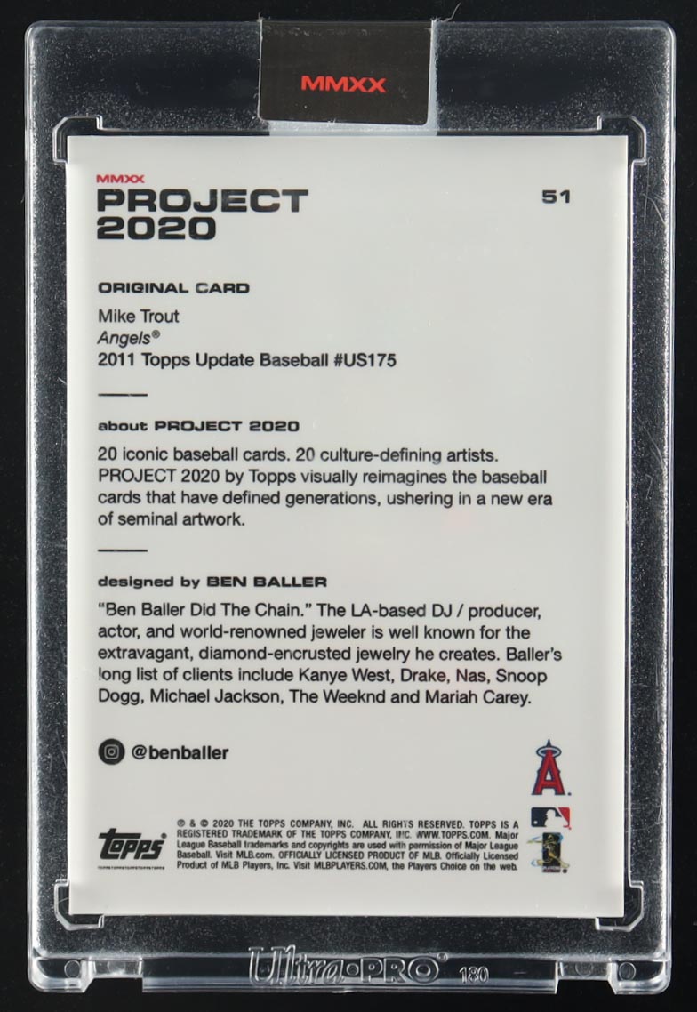 Mike Trout Project 2020 by Ben Baller 2011 Topps Update #US175 RC #51 at PristineAuction.com Mike Trout Project 2020 by Ben Baller 2011 Topps Update #US175 RC #51 at PristineAuction.com