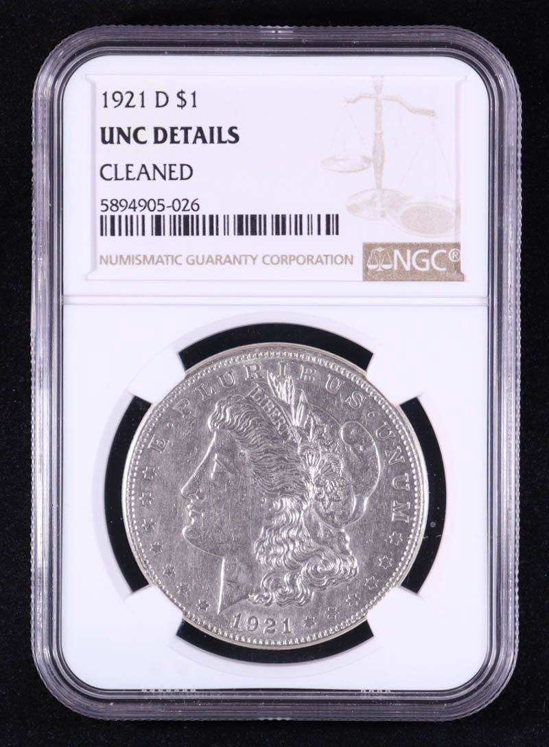 1921-D Morgan Silver Dollar (NGC UNC Details) at PristineAuction.com 1921-D Morgan Silver Dollar (NGC UNC Details) at PristineAuction.com