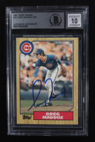 Greg Maddux Signed 1987 Topps Traded #70T XRC RC (Beckett | Auto Grade BGS 10) at PristineAuction.com