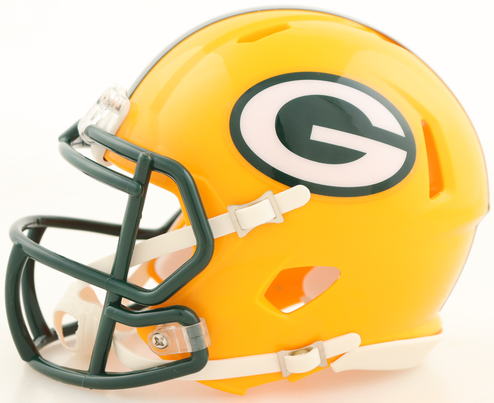Dontayvion Wicks Signed Packers Speed Mini Helmet Inscribed "Go Pack" (JSA) at PristineAuction.com Dontayvion Wicks Signed Packers Speed Mini Helmet Inscribed "Go Pack" (JSA) at PristineAuction.com