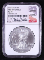 2017(P) American Silver Eagle, Struck at Philadelphia - Congressman Mike Castle Signature Label (NGC MS70) at PristineAuction.com