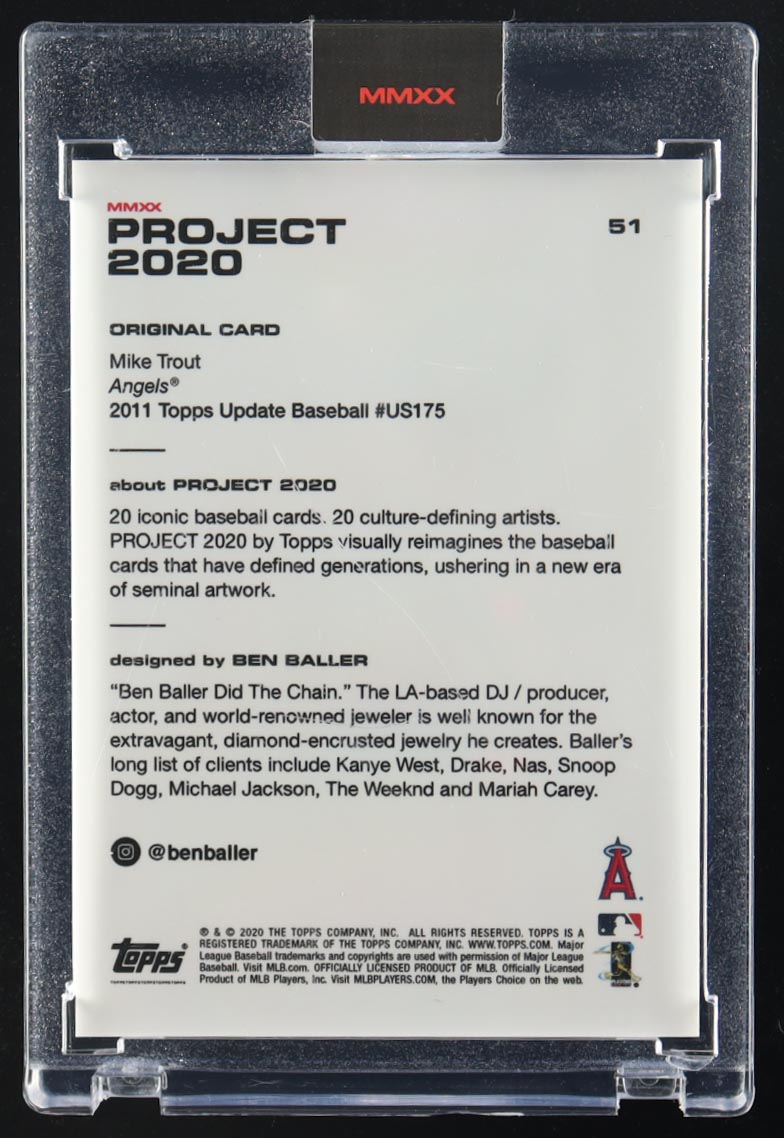 Mike Trout Project 2020 by Ben Baller 2011 Topps Update #US175 RC #51 at PristineAuction.com Mike Trout Project 2020 by Ben Baller 2011 Topps Update #US175 RC #51 at PristineAuction.com