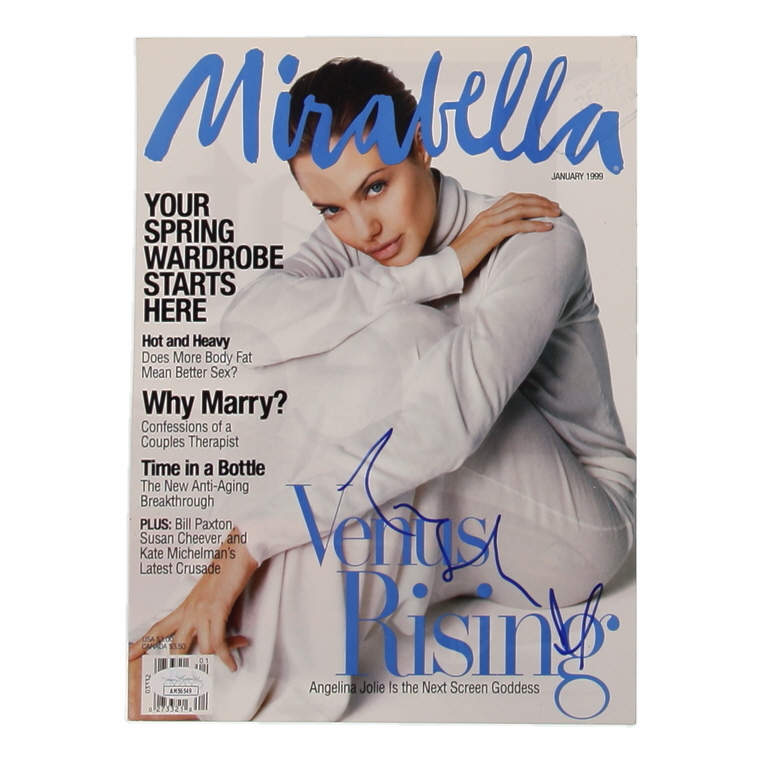 Angelina Jolie Signed "Mirabella" Magazine Cover Page (JSA) at PristineAuction.com Angelina Jolie Signed "Mirabella" Magazine Cover Page (JSA) at PristineAuction.com
