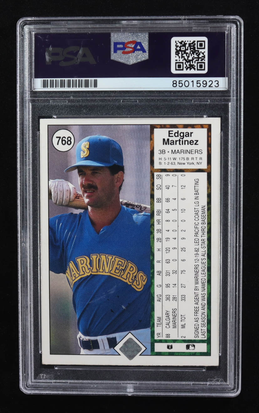Edgar Martinez Signed 1989 Upper Deck #768 (PSA | Auto Grade PSA Authentic) at PristineAuction.com Edgar Martinez Signed 1989 Upper Deck #768 (PSA | Auto Grade PSA Authentic) at PristineAuction.com