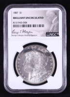 1887 Morgan Silver Dollar - George T. Morgan Signature Label (NGC BRILLIANT UNCIRCULATED) at PristineAuction.com