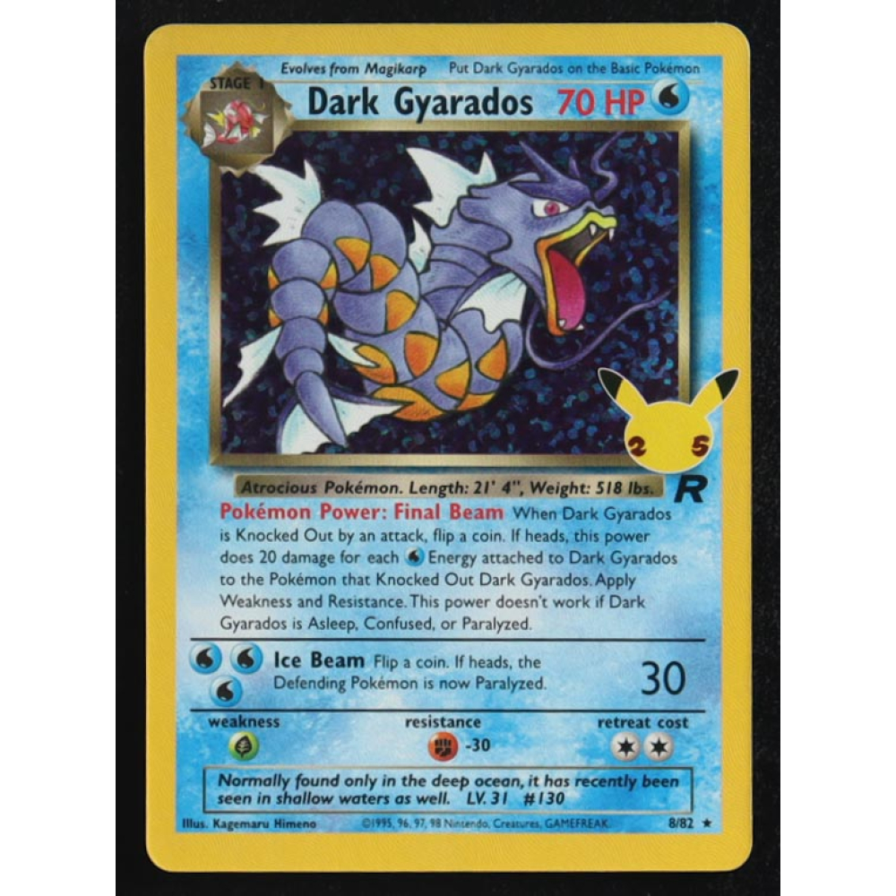 Dark Gyarados 2021 Pokemon Celebrations Classic Collection Confetti Holofoil #8 at PristineAuction.com