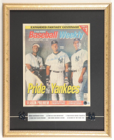 Derek Jeter Signed 1997 "Baseball Weekly" Custom Framed Magazine Display with (2) Yankees Logo Pins (Beckett) at PristineAuction.com