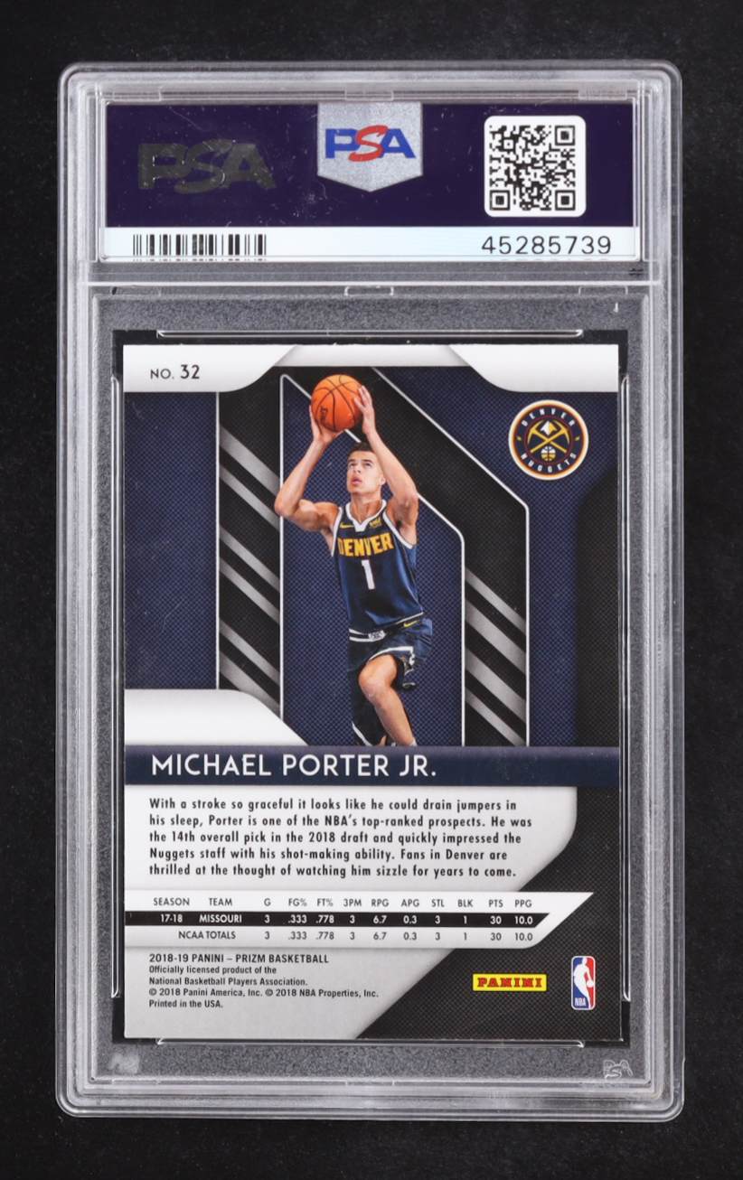 Michael Porter Jr. 2018-19 Panini Prizm #32 RC (PSA 10) at PristineAuction.com Michael Porter Jr. 2018-19 Panini Prizm #32 RC (PSA 10) at PristineAuction.com