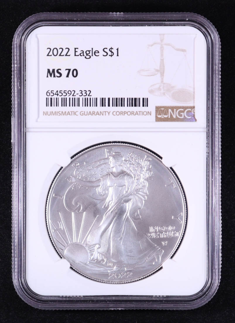 2022 American Silver Eagle (NGC MS70) at PristineAuction.com 2022 American Silver Eagle (NGC MS70) at PristineAuction.com