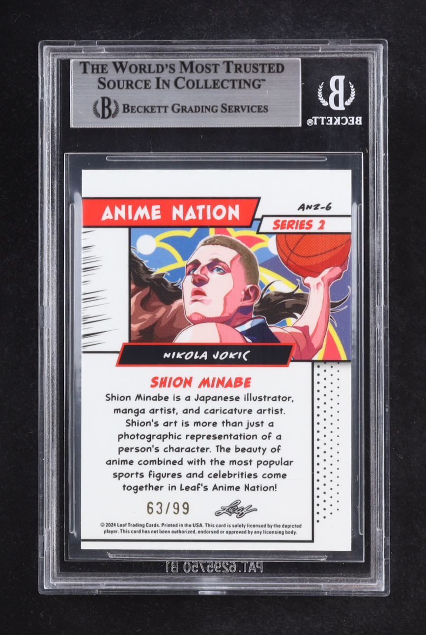 Nikola Jokic 2024 Leaf Web Exclusives Anime Nation Series 2 #AN26 #63/99 (Beckett 8) at PristineAuction.com Nikola Jokic 2024 Leaf Web Exclusives Anime Nation Series 2 #AN26 #63/99 (Beckett 8) at PristineAuction.com