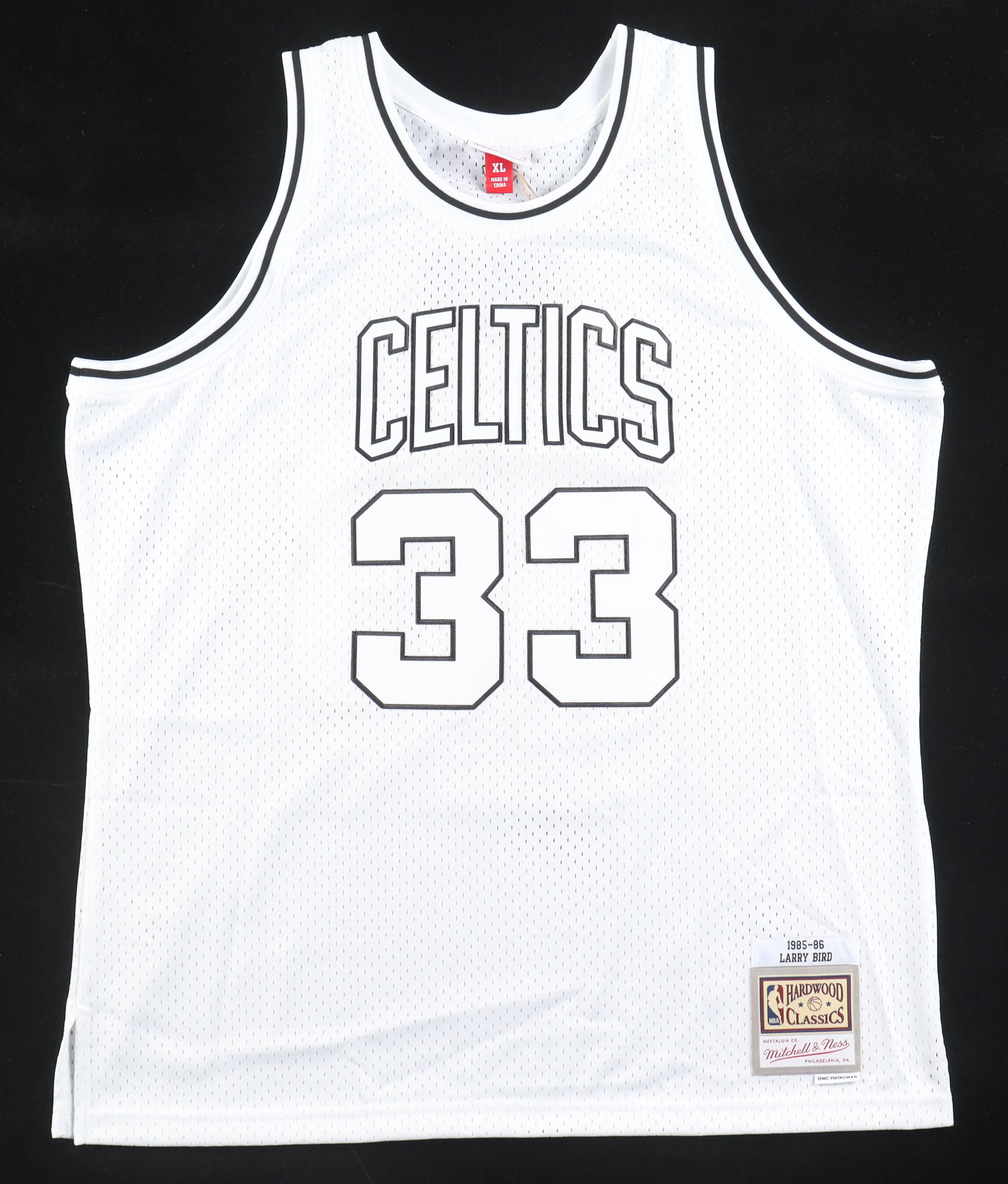 Larry Bird Signed Celtics Mitchell & Ness Authentic Jersey (Bird & New England Picture) at PristineAuction.com Larry Bird Signed Celtics Mitchell & Ness Authentic Jersey (Bird & New England Picture) at PristineAuction.com