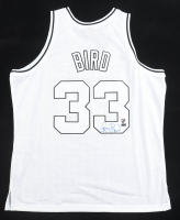 Larry Bird Signed Celtics Mitchell & Ness Authentic Jersey (Bird & New England Picture) at PristineAuction.com