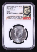 2014-D Kennedy Half Dollar, Early Releases 50th Anniversary - 90% Silver High Relief Specimen (NGC SP69) at PristineAuction.com