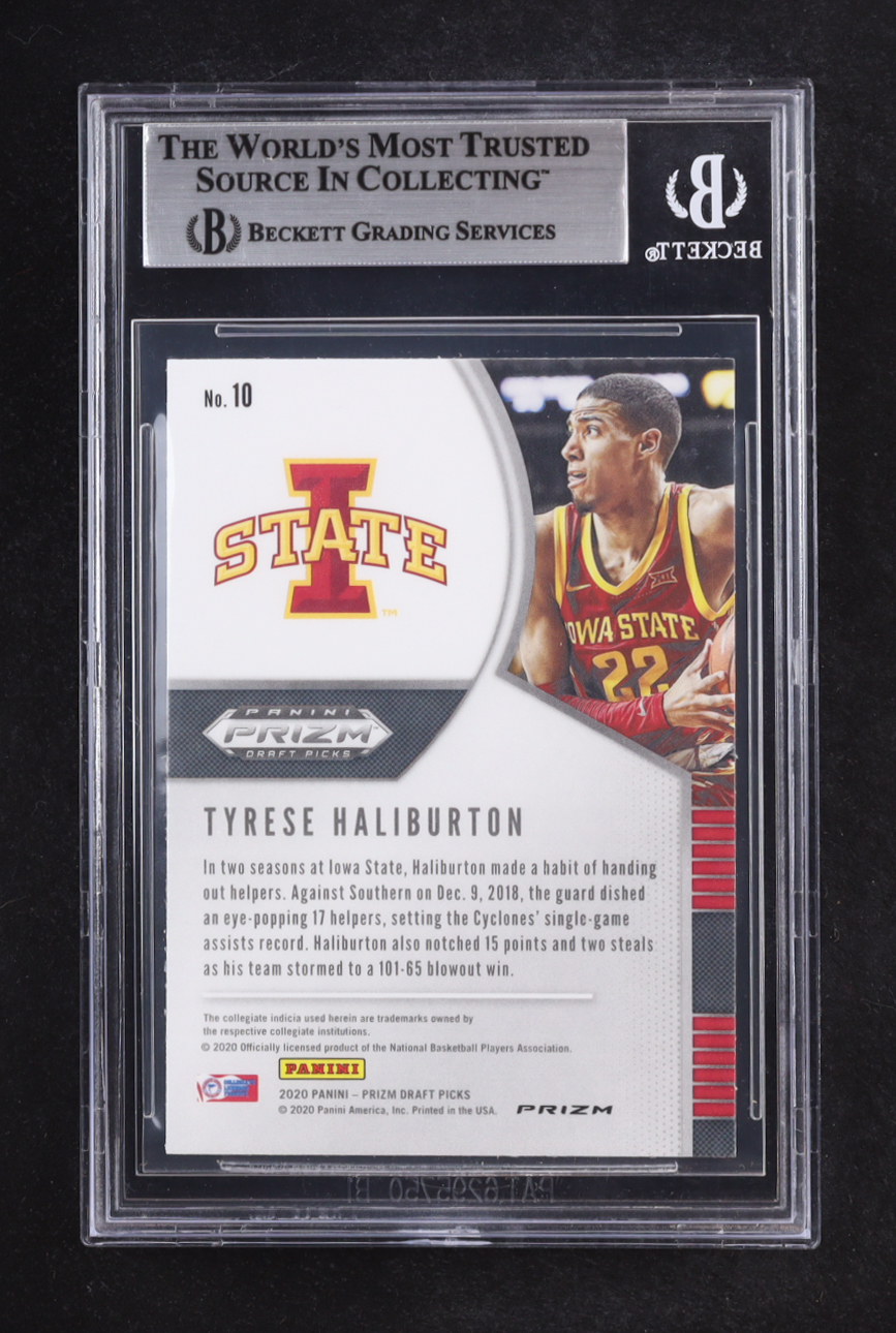 Tyrese Haliburton 2020-21 Panini Prizm Draft Picks Prizms Pink Ice #10 RC (Beckett 8) at PristineAuction.com Tyrese Haliburton 2020-21 Panini Prizm Draft Picks Prizms Pink Ice #10 RC (Beckett 8) at PristineAuction.com