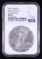 2021 American Silver Eagle, Eagle Landing Type 2 - Early Releases (NGC MS70) at PristineAuction.com
