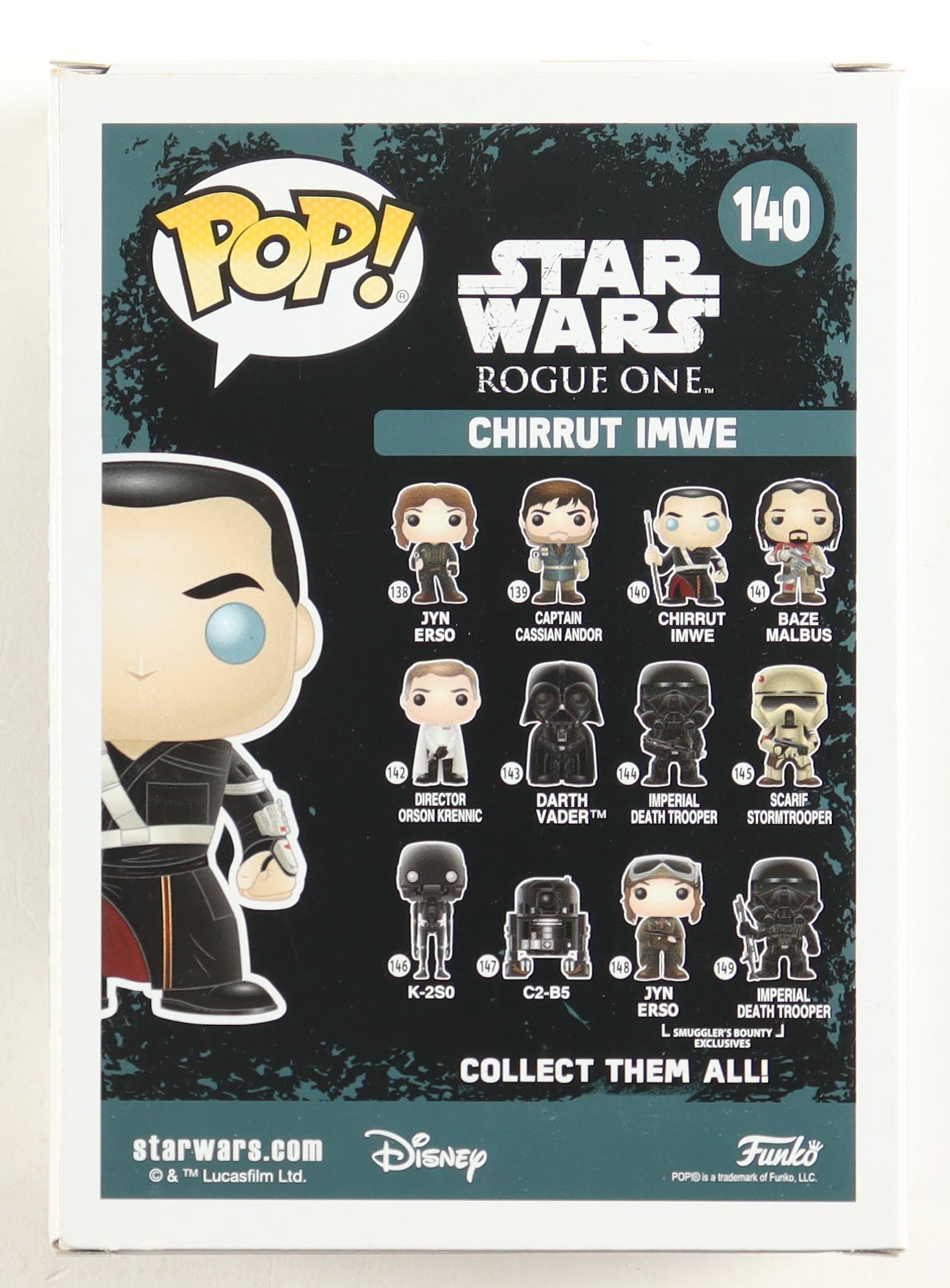 Donnie Yen Signed "Star Wars: Rogue One" #140 Chirrut Imwe Funko Pop! Vinyl Figure (Beckett) at PristineAuction.com Donnie Yen Signed "Star Wars: Rogue One" #140 Chirrut Imwe Funko Pop! Vinyl Figure (Beckett) at PristineAuction.com