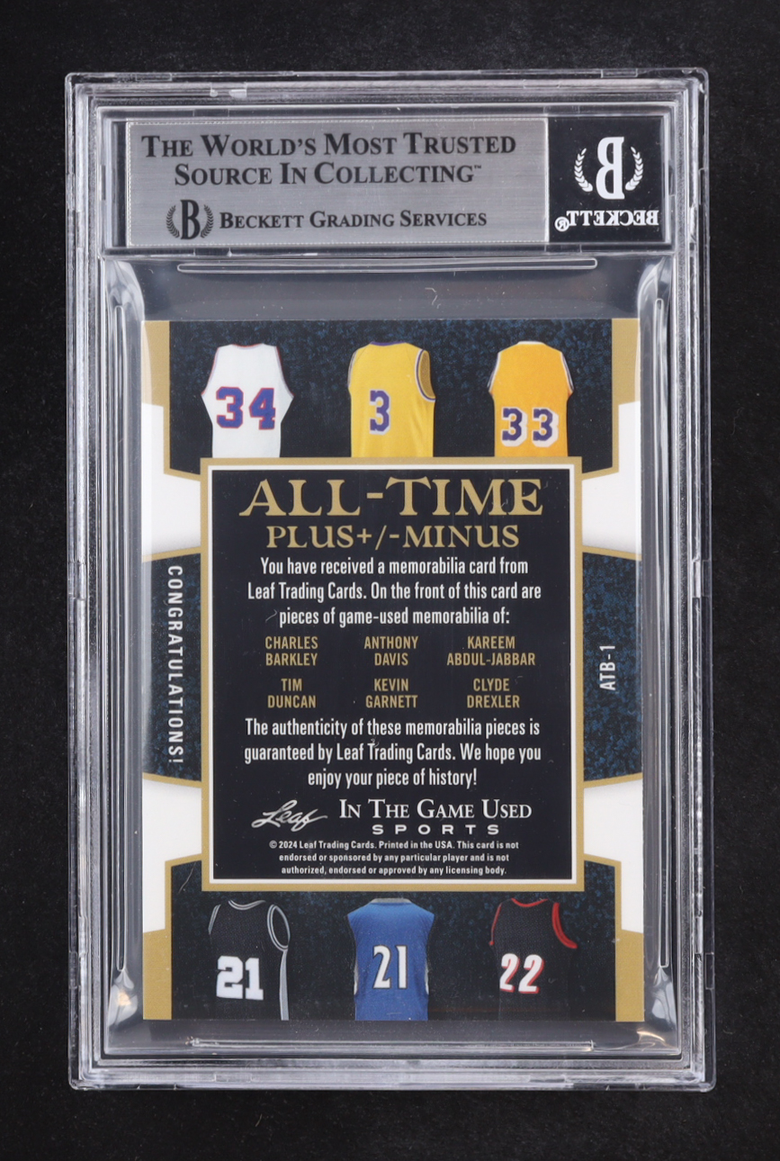 Barkley / David / Abdul-Jabbar / Duncan / Garnett / Drexler 2024 Leaf ITG Used Sports All-Time Box Plus/Minus Rainbow Holo Foil #ATB1 #23/40 (Beckett 8.5) at PristineAuction.com Barkley / David / Abdul-Jabbar / Duncan / Garnett / Drexler 2024 Leaf ITG Used Sports All-Time Box Plus/Minus Rainbow Holo Foil #ATB1 #23/40 (Beckett 8.5) at PristineAuction.com