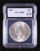1922 Peace Silver Dollar (ICG MS64) at PristineAuction.com