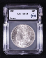 1921 Morgan Silver Dollar (ICG MS62) at PristineAuction.com